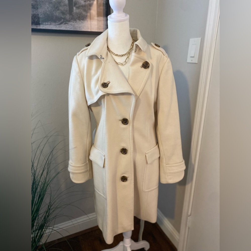 Banana Republic Cream Pea Coat